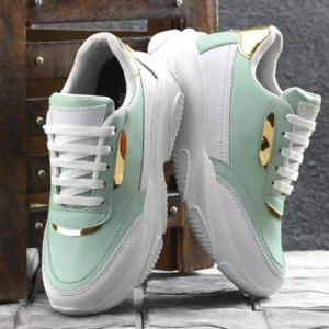 Green Color Block Women's Sneakers