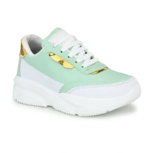 Green Color Block Women's Sneakers