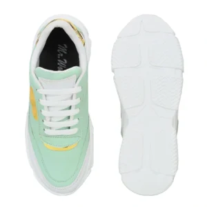 Green Color Block Women's Sneakers
