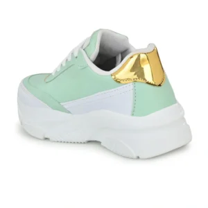 Green Color Block Women's Sneakers