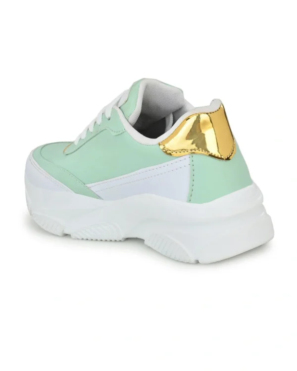 Green Color Block Women's Sneakers