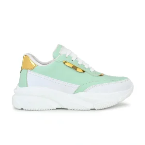 Green Color Block Women's Sneakers